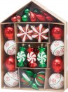 MagicHome bile de Crăciun, set, 32 buc, roșu-verde-alb, mix, pentru brad