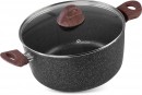 Oala MagicHome Black Marble Line, 24 cm, 4.0 lit, cu capac
