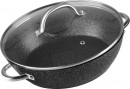 Oală MagicHome Black Marble Line, mică adâncime, 26 cm, 2,8 litri, cu capac, vas de copt, pentru cuptor