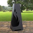 Incalzitor pentru terasa/gradina, Fire Pyramid KRO-1078, Otel, Negru, 1200x500 mm, grosime 3 mm