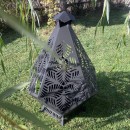 Incalzitor pentru terasa/gradina, Krodesign Diamond KRO-1090, Otel, Negru, diametru 1125 mm, grosime 3 mm