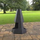 Incalzitor pentru terasa/gradina, Pyramid Hexagon Double KRO-1079, Otel, Negru, 1200x700x813 mm, grosime 3 mm