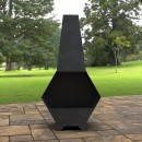 Incalzitor pentru terasa/gradina, Pyramid Hexagon II KRO-1076, Otel, Negru, 1200x605x406 mm, grosime 3 mm