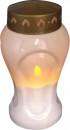 Lumanare MagicHome TG-26, cu lumanare LED, pentru mormant, alba, 10x17 cm, parte din pachet 2xAA