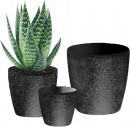 Ghiveci Strend Pro Stone, 29x54 cm, negru, efect piatra