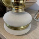 Lampa cu gaz lampant Vivatechnix Classic TR-1002A, rezervor sticla cu catifea, oglinda metal, Bej