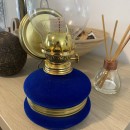 Lampa cu gaz lampant Vivatechnix Classic TR-1002Blue, rezervor sticla cu catifea, oglinda metal, Albastru