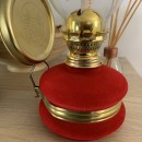 Lampa cu gaz lampant Vivatechnix Classic TR-1002R, rezervor sticla cu catifea, oglinda metal, Rosu