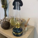 Lampa cu gaz lampant Vivatechnix Classic TR-1003A, rezervor sticla, oglinda metal, Albastru