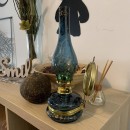 Lampa cu gaz lampant Vivatechnix Colour TR-1004A, rezervor sticla, oglinda metal, Albastru