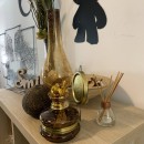 Lampa cu gaz lampant Vivatechnix Colour TR-1004M, rezervor sticla, oglinda metal, Maro