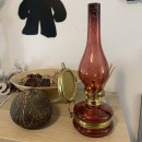 Lampa cu gaz lampant Vivatechnix Colour TR-1004R, rezervor sticla, oglinda metal, Rosu