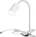 Lampa Strend Pro, stolná, s klipsou na uchytenie, Alu, biela, 41 cm