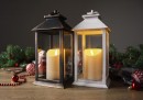 Lantern MagicHome Crăciun, LED, 3xAAA, plastic, alb, 11x11x4 cm