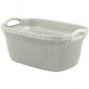 Coș de rufe Curver® KNIT 3677 40L, alb, 60x27x39 cm