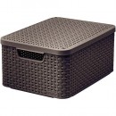 Coș de rufe Curver® STYLE M LID, maro închis, 38x29x17 cm, cu capac