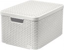 Coș de rufe Curver® STYLE2 LID L, crem, 45x25x33 cm, cu capac