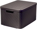 Coș de rufe Curver® STYLE2 LID L, maro închis, 45x25x33 cm, cu capac