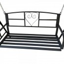 Leagan metalic cu lant pentru gradina Vivatechnix VMD-1050, Negru, 120x55x52cm, 2 locuri