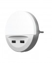 Corp de iluminat LEDVANCE LUNETTA® USB, LED, priză, 2x port de încărcare USB, 3lm, 3000K, senzor zi-noapte