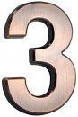 Numărul de casă MagicHome „3”, cu bandă adezivă, bronz, 70x100 mm, ABS