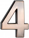 Număr de casă MagicHome „4”, cu bandă adezivă, bronz, 70x100 mm, ABS