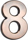 Număr de casă MagicHome „8”, cu bandă adezivă, bronz, 70x100 mm, ABS