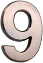 Număr de casă MagicHome „9”, cu bandă adezivă, bronz, 70x100 mm, ABS