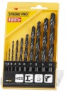 Set burghie metal 10buc 1-10mm Strend Pro, HSS, plastbox