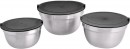 Bol MagicHome, oțel inoxidabil, cu capac, 14-16-18 cm, set 3 buc.