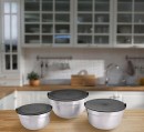 Bol MagicHome, oțel inoxidabil, cu capac, 14-16-18 cm, set 3 buc.