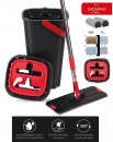 Mop QuickShine MagicHome, plat, cu 8 lit. găleată de strângere