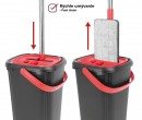 Mop QuickShine MagicHome, plat, cu 8 lit. găleată de strângere