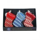Decor de Craciun MagicHome, ciorap, rosu, albastru, motiv Craciun, Sellbox 30 buc
