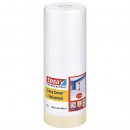 Folie de acoperire pentru vopsitori tesa® Pro Easy Cover® Universal, cu bandă, 1400 mm, L-33 m, transparentă