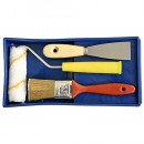 Set zugravi 4 buc (perie de vopsea, rola de vopsea, racleta, galeata PVC)