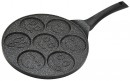 Tigaie MagicHome, cu inductie, 27cm, pentru clatite si ochi de taur, cu smiley, pentru 7 bucati