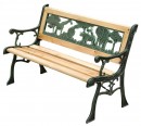 Banca de gradina MINI JUMANJI, metal/lemn, mica 