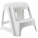 Scara Plastic 2 trepte, 40cm, alb, max 150kg