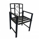 Scaun metalic pentru gradina Vivatechnix VMD-1047, dimensiuni 53x50x83 mm, negru