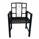 Scaun metalic pentru gradina Vivatechnix VMD-1047, dimensiuni 53x50x83 mm, negru