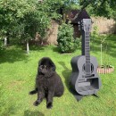 Semineu pentru gradina Krodesign Quitar, 1578x580x484 mm, negru
