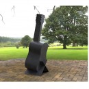 Semineu pentru gradina Krodesign Quitar, 1578x580x484 mm, negru
