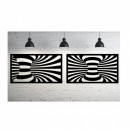 Set 2 decoratiuni perete Krodesign Spiral, negru, 25 x 45 x 1.5 cm