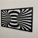 Set 2 decoratiuni perete Krodesign Spiral, negru, 25 x 45 x 1.5 cm