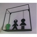 Set decoratiune semn toaleta, Krodesign Boy&Girl, lungime 16 cm, negru