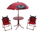 Set LEQ MELISENDA Mariquita, buburuza, umbrela de soare 105 cm, masa 50 cm, 2 scaune