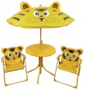 Set LEQ MELISENDA Tigri, tigru, umbrela de soare 105 cm, masa 50 cm, 2 scaune, copii