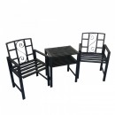 Set masa si 2 scaune pentru gradina Vivatechnix VMD-1046, metalice, 152x50x83cm
