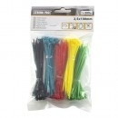 Set de prindere de cablu din nailon 100x2,5 mm, 200 buc., multicolor